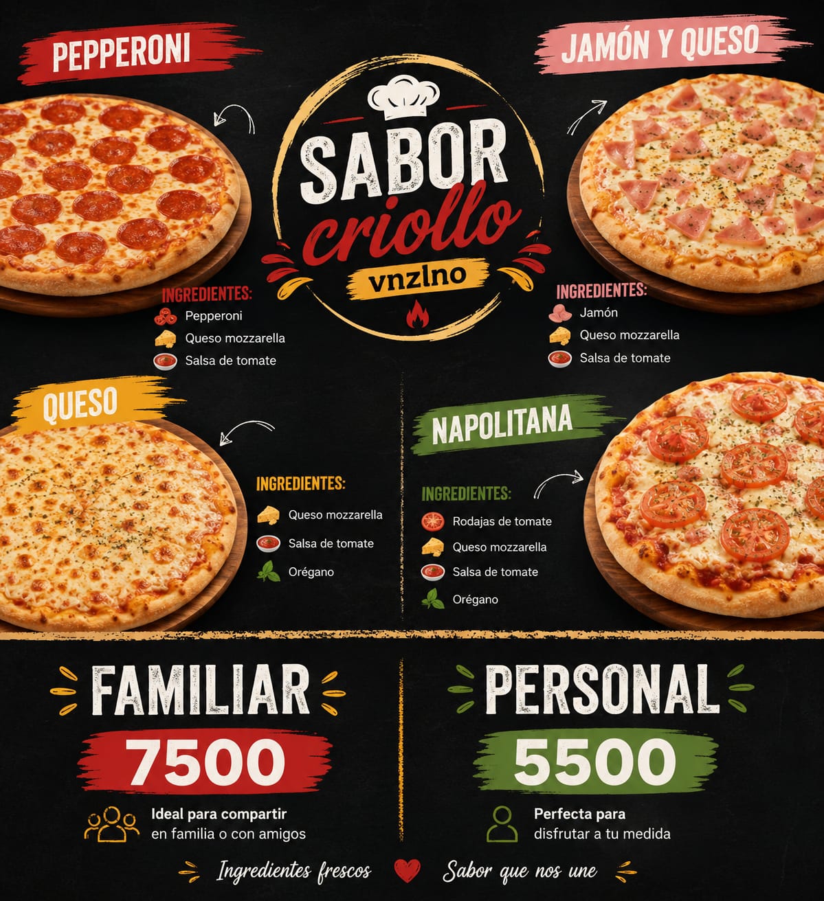 Carta de Sabor Criollo Venezolano: Sabores e ingredientes